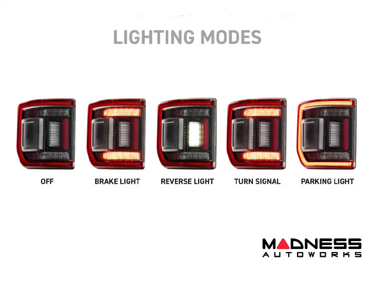 Jeep Gladiator JT LED Tail Lights - XB LED Series - Morimoto - Low Profile - Red