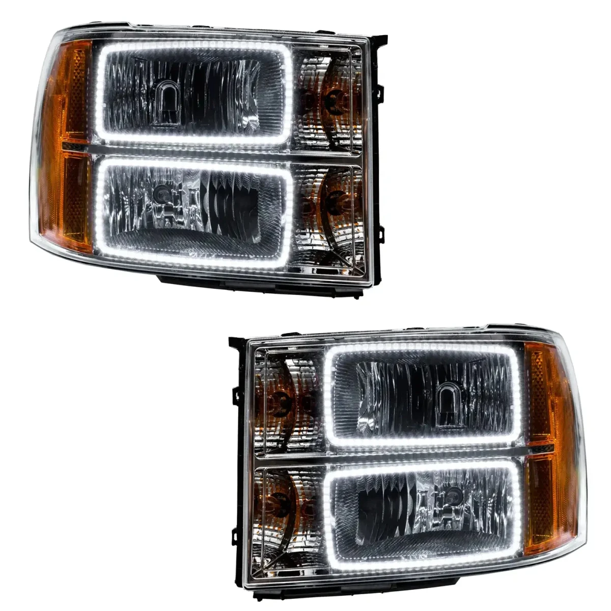 GMC Sierra Headlight Assemblies - ORACLE Lighting - Square Ring Design w/ BC2 Controller - ColorSHIFT - `07-`13