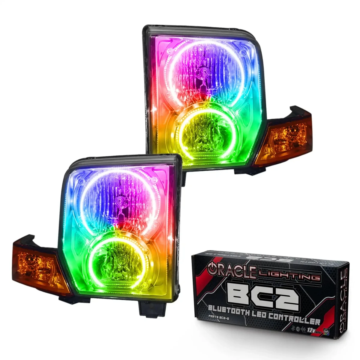 Jeep Commander Headlight Assemblies - ORACLE Lighting - SMD HL - ColorSHIFT w/ BC2 Controller - `06-`10