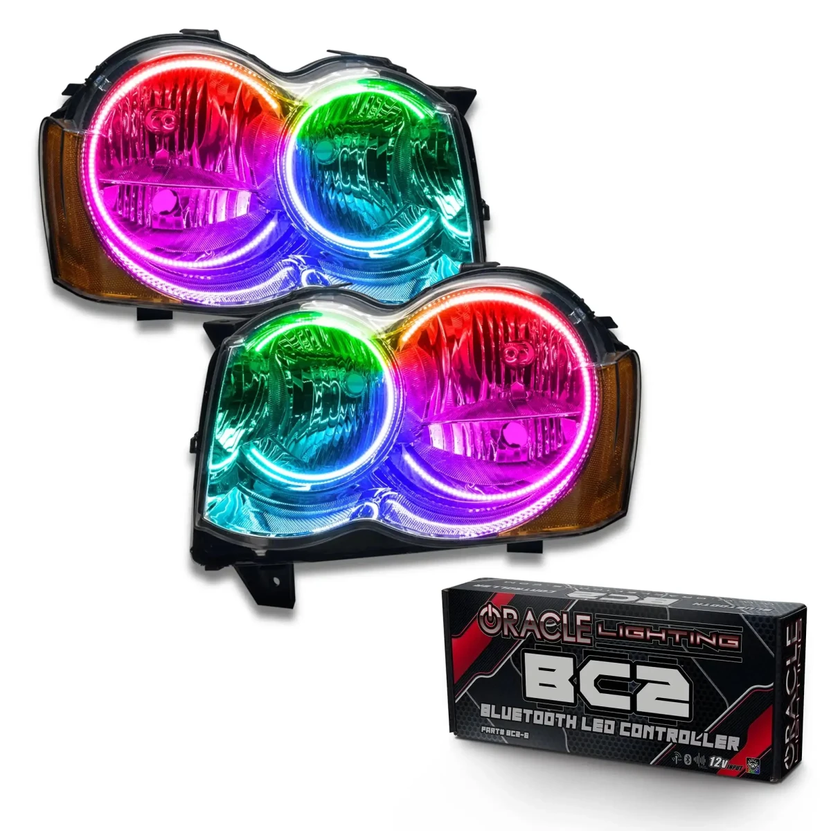 Jeep Grand Cherokee - Headlight Assemblies - ORACLE Lighting - SMD HL (HID Style) w/ BC2 Controller - ColorSHIFT '08-'10