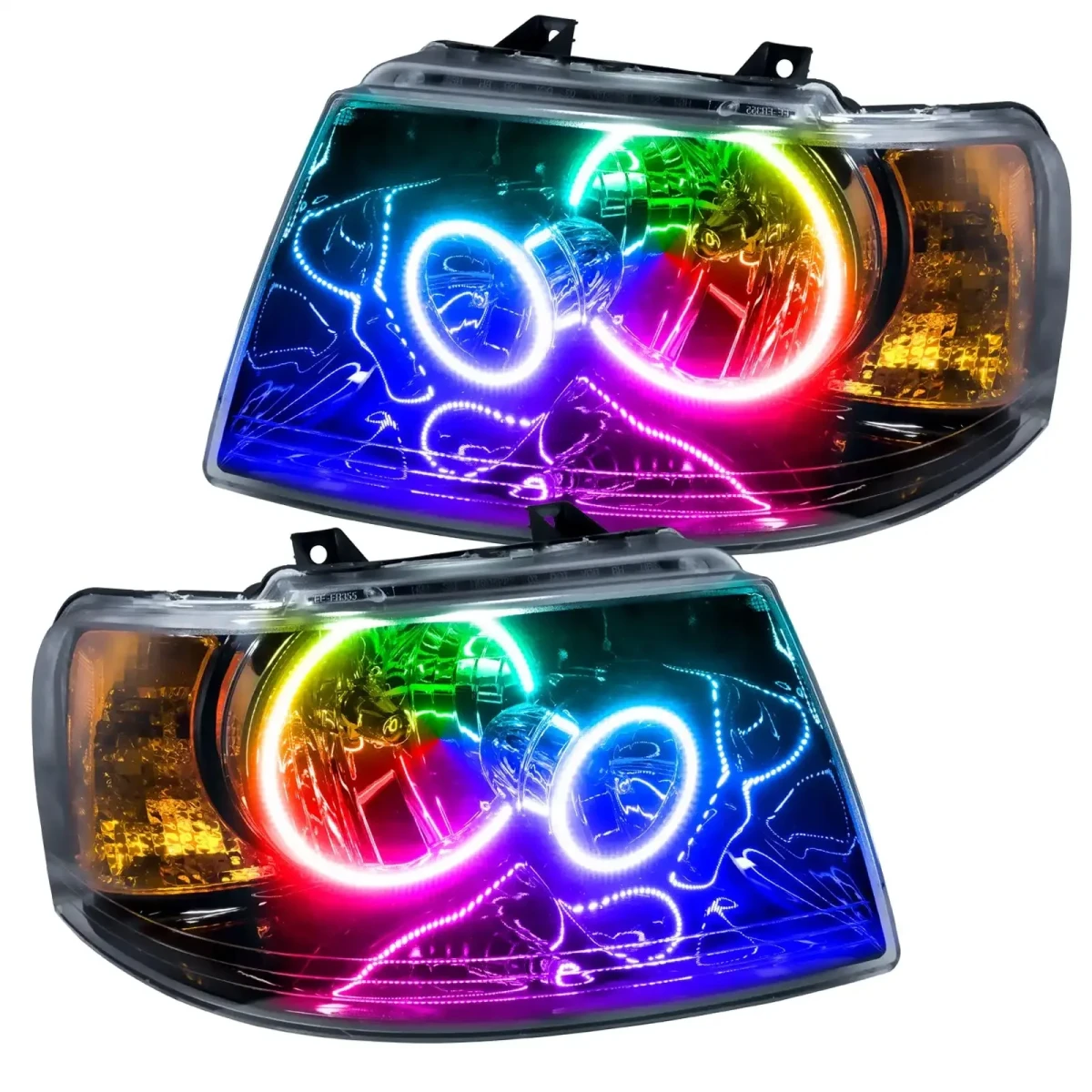Ford Expedition Headlight Assemblies - ORACLE Lighting - ColorSHIFT w/ BC2 Controller - Black - `03-`06