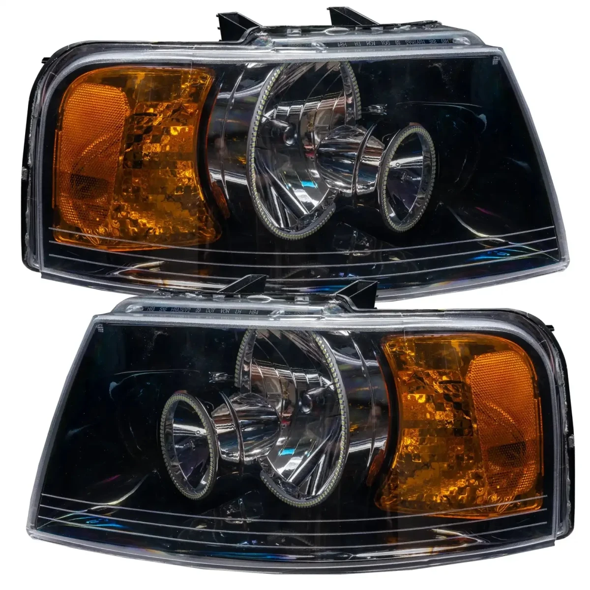 Ford Expedition Headlight Assemblies - ORACLE Lighting - ColorSHIFT w/ BC2 Controller - Black - `03-`06