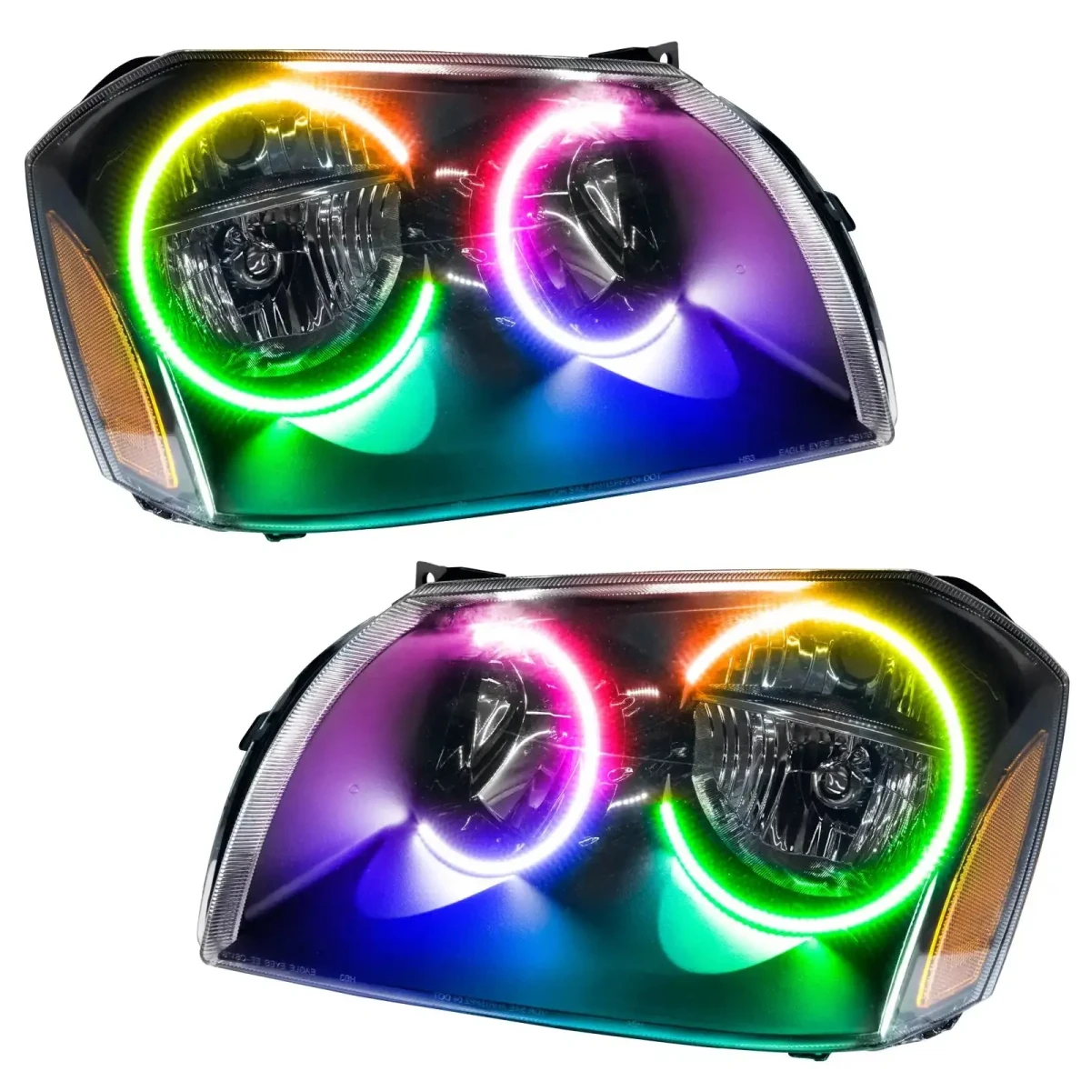 Dodge Magnum Headlight Assemblies - ORACLE Lighting - ColorSHIFT w/ BC2 Controller - Black - `05-`07