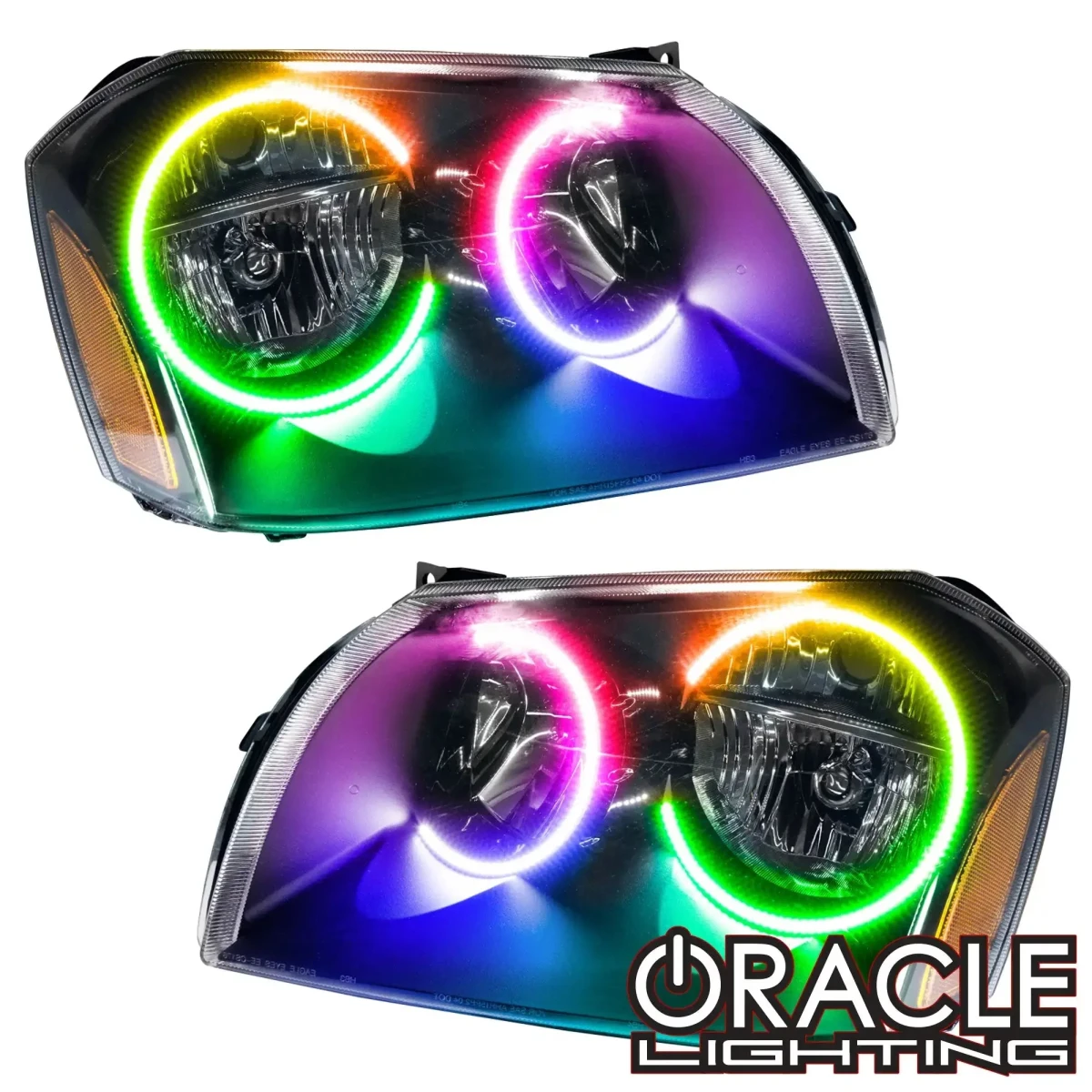 Dodge Magnum Headlight Assemblies - ORACLE Lighting - ColorSHIFT w/ BC2 Controller - Black - `05-`07
