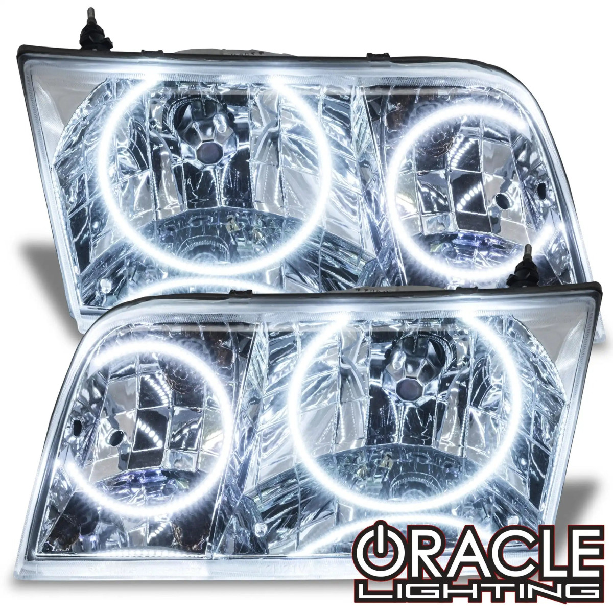 Ford Crown Victoria Headlight Assemblies - ORACLE Lighting - SMD HL - Halogen - ColorSHIFT w/ BC2 Controller - Chrome - `98-`11