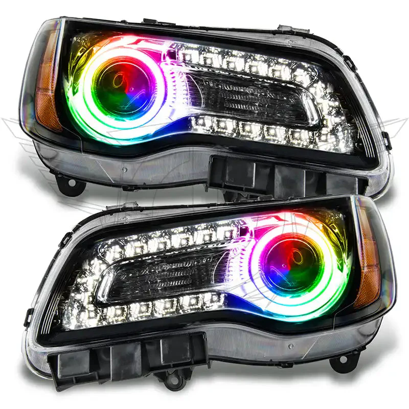 Chrysler 300 Headlight Assemblies - ORACLE Lighting - SMD HL - NON HID - ColorSHIFT w/ BC2 Controller - Black - `11-`14