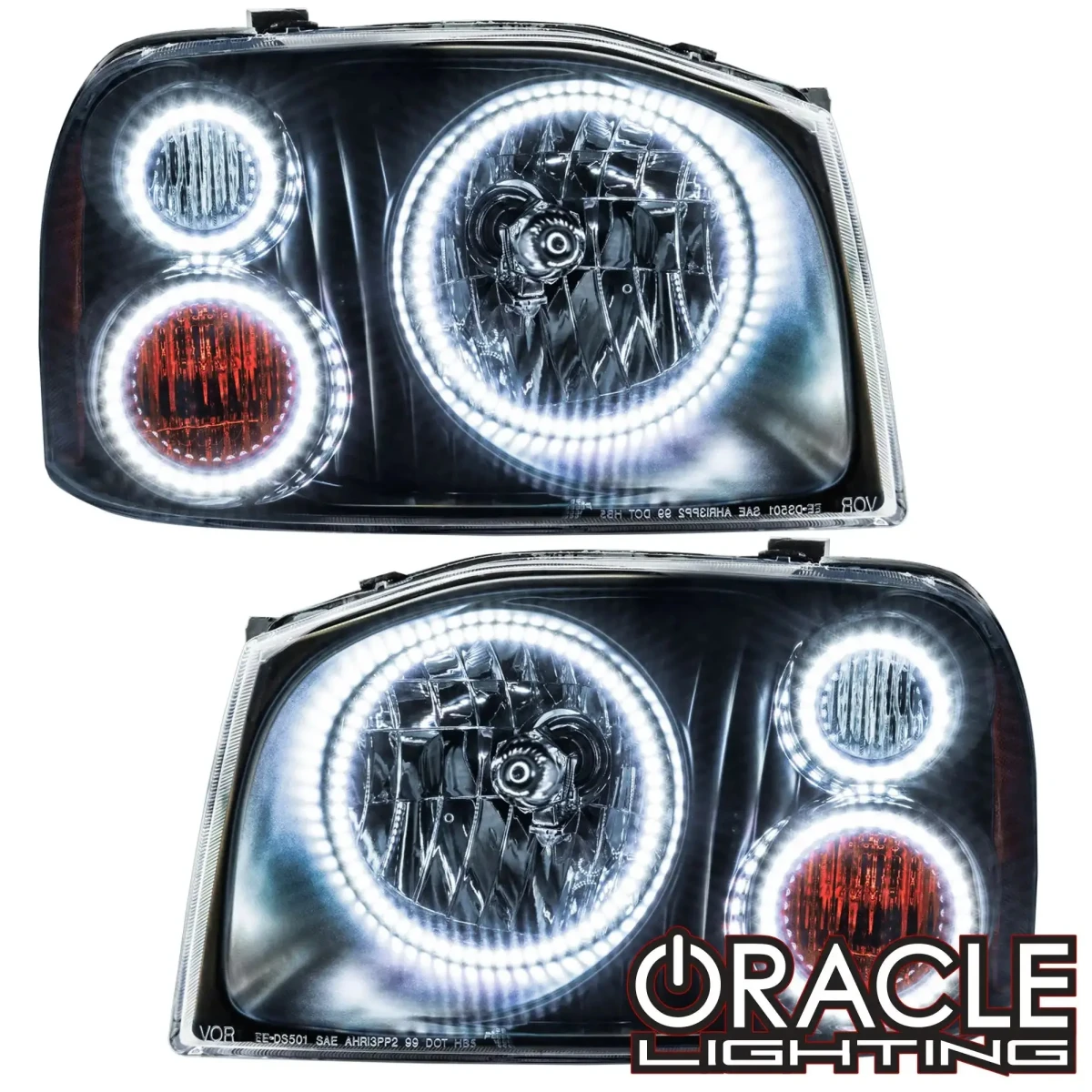 Nissan Frontier Headlight Assemblies - ORACLE Lighting - SMD HL Triple Halo - ColorSHIFT w/ BC1 Controller - `01-`04