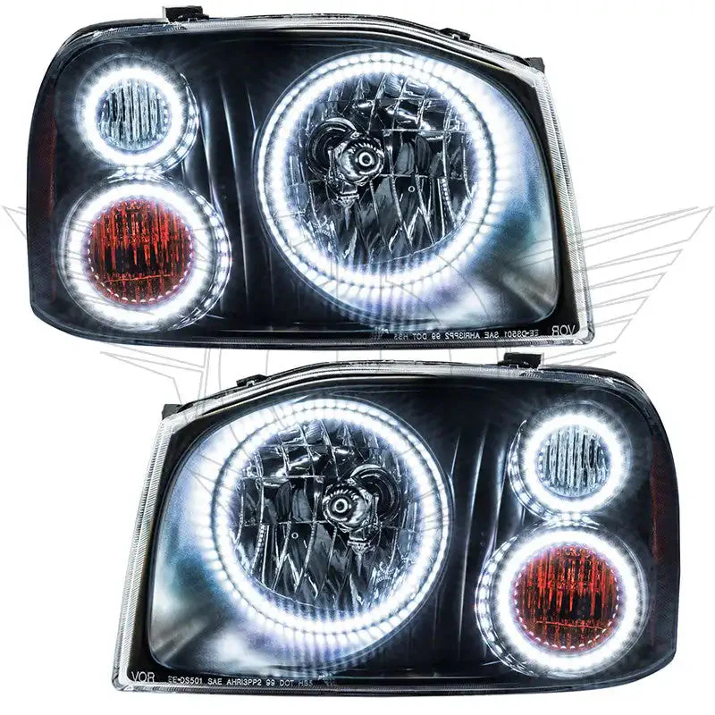 Nissan Frontier Headlight Assemblies - ORACLE Lighting - SMD HL Triple Halo - ColorSHIFT w/ BC1 Controller - `01-`04
