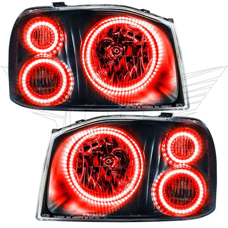 Nissan Frontier Headlight Assemblies - ORACLE Lighting - SMD HL Triple Halo - ColorSHIFT w/ BC1 Controller - `01-`04