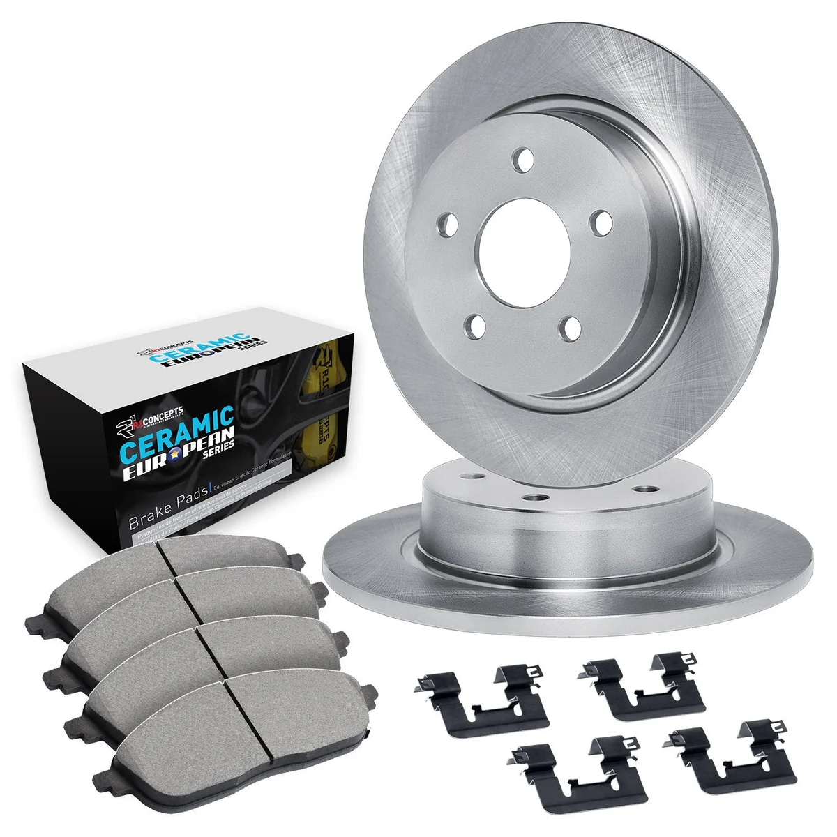 Alfa Romeo Giulia Brake Kit - Front - R1 Concepts - Blank Rotors + Euro Ceramic Pads - `17-`25 Alfa Romeo Giulia Brake Kit - Front - R1 Concepts - Blank Rotors + Euro Ceramic Pads - `17-`25