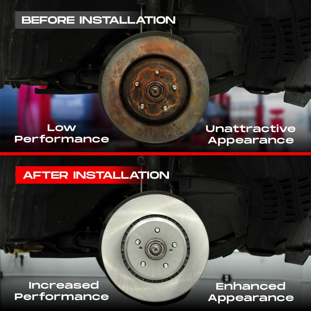 Toyota Corolla Brake Kit - Front - R1 Concepts - eLINE Series Blank, Optimum OE Pads - `19-`25