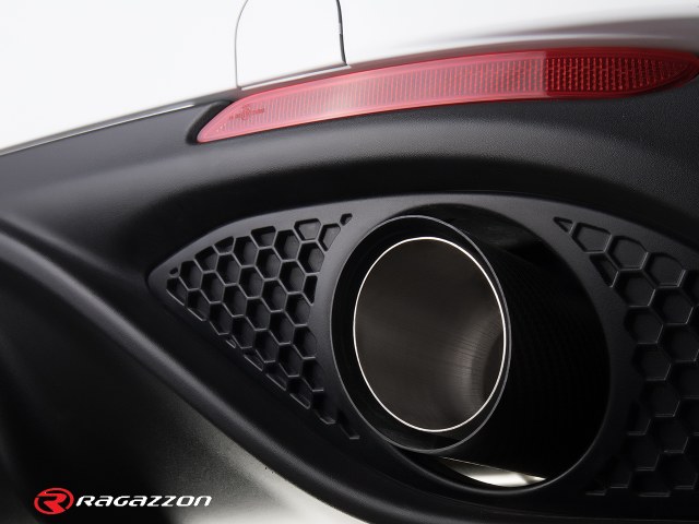Alfa Romeo Giulia Sportline Exhaust - 2.0L - Ragazzon - Axle Back - Non-Resonated w/ Carbon Fiber Tips