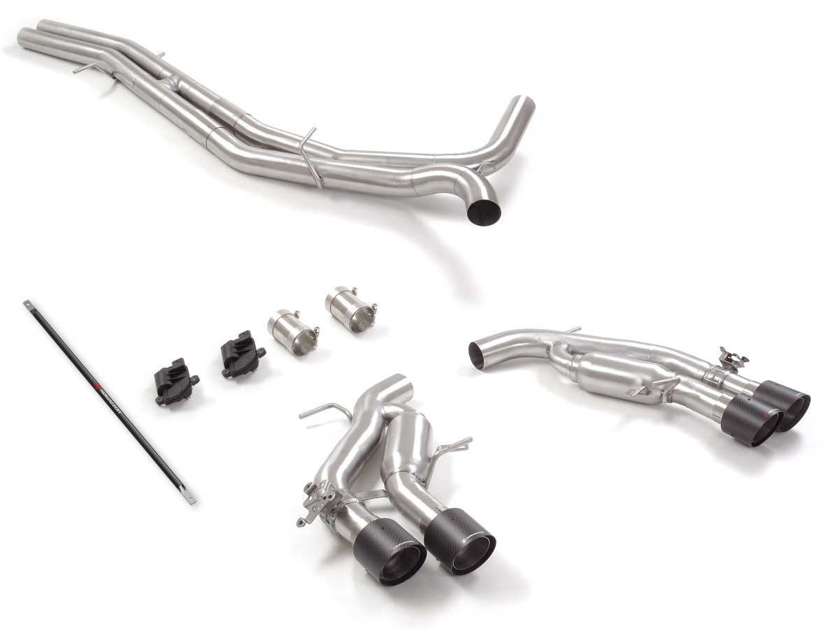 Audi RS7 Sportback Performance Exhaust - 4.0TFSI Quattro - Ragazzon - Rear Section w/ Electronic Operated Valve - Dual Exit/ Quad Carbon Fiber Tip