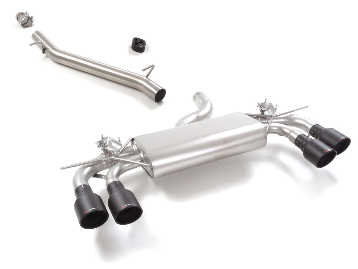 Volkswagen Golf Performance Exhaust by Ragazzon - Valved - Quad Black Tips - Dual Exit - Non-Resonated Center Section