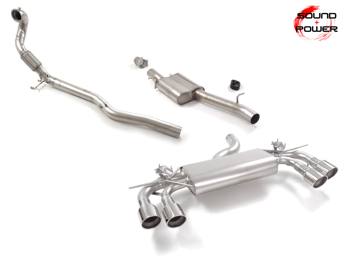 Volkswagen Golf Performance Exhaust by Ragazzon - Full Kit - Valved - Quad Polished Tips - Dual Exit - De-Cat