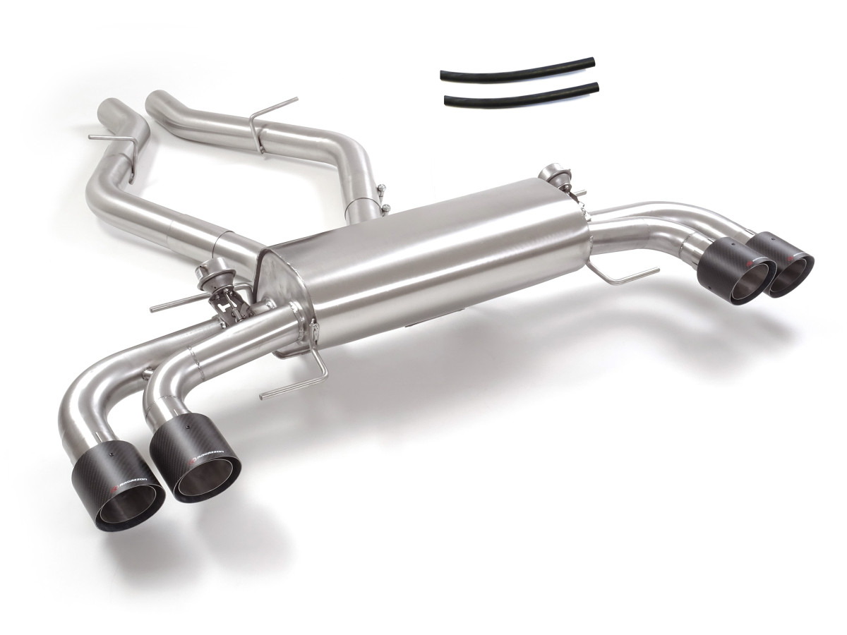 Alfa Romeo Giulia Performance Exhaust - 2.9L QV - Ragazzon - Evo Line - Axle Back w/ Vacuum Operated Valve - Dual Exit/ Quad Carbon Fiber Tips 
