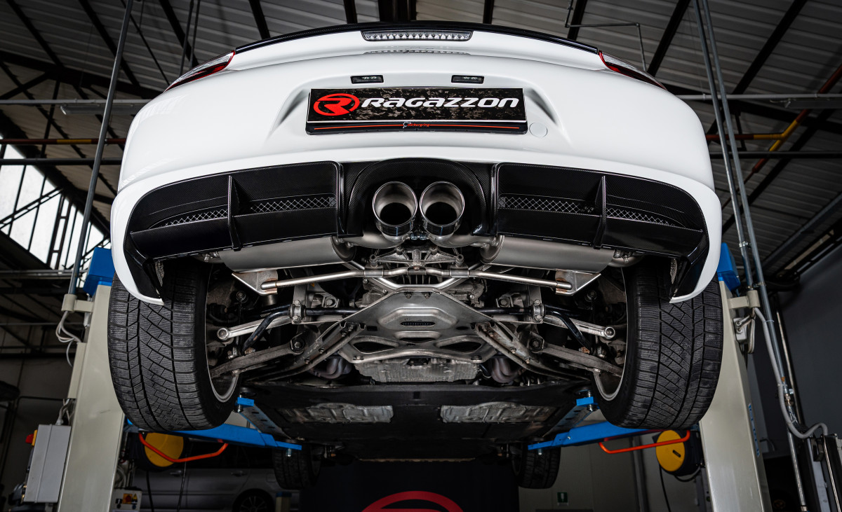 Porsche Boxster (981) Performance Exhaust by Ragazzon - Evo Line - Center Exit / Black Tips - Electronic Valves
