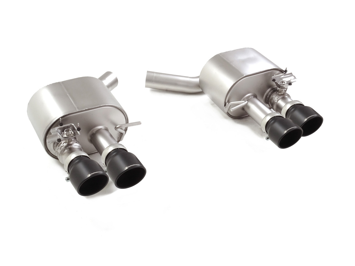 Audi S5 Performance Exhaust by Ragazzon - Rear Section w/ Valves - Evo Line - Dual Exit/ Quad Tip - Black Tips - 2024+