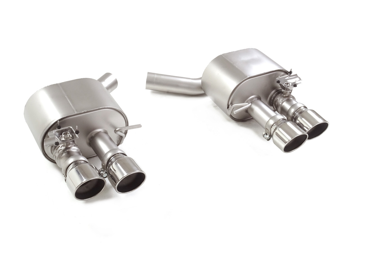 Audi S5 Performance Exhaust by Ragazzon - Rear Section w/ Valves - Evo Line - Dual Exit/ Quad Tip - Polished Tips - 2024+