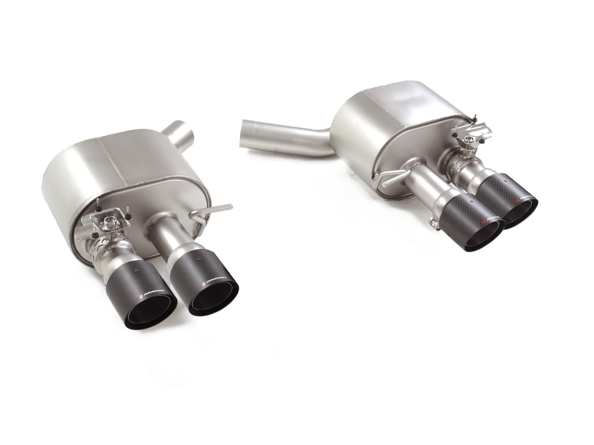Audi S5 Performance Exhaust by Ragazzon - Rear Section w/ Valves - Evo Line - Dual Exit/ Quad Tip - Carbon Fiber - 2024+