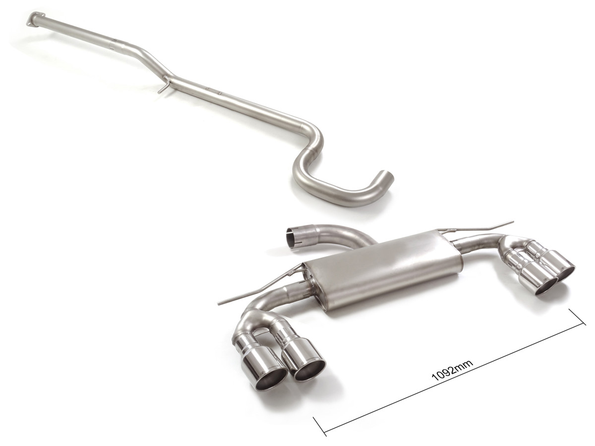 Audi A3 Sportback Performance Exhaust - Ragazzon - Cat Back - Evo Line - Resonated - Polished Quad Tip 45TFSIe (2020+)
