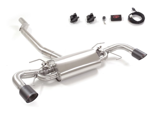 Alfa Romeo Giulia Performance Exhaust - 2.0L - Ragazzon - Axle Back - Muffled w/ Electronic Valves - Carbon Fiber Tips
