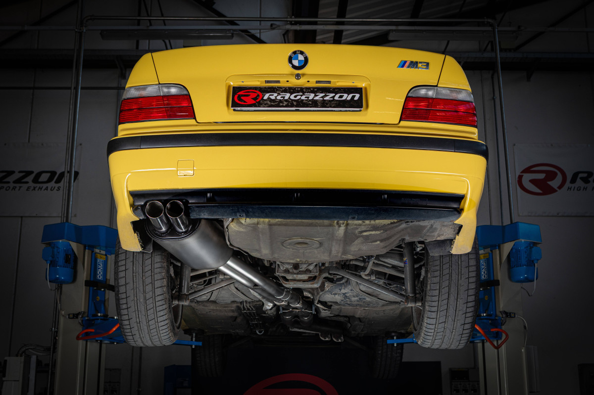 BMW 3 Series Performance Exhaust - Ragazzon - Evo Line - Axle Back - Single Exit/ Staggered Tips - M3/ E36 Coupe BMW 3 Series Performance Exhaust - Ragazzon - Evo Line - Axle Back - Single Exit/ Staggered Tips - M3/ E36 Coupe