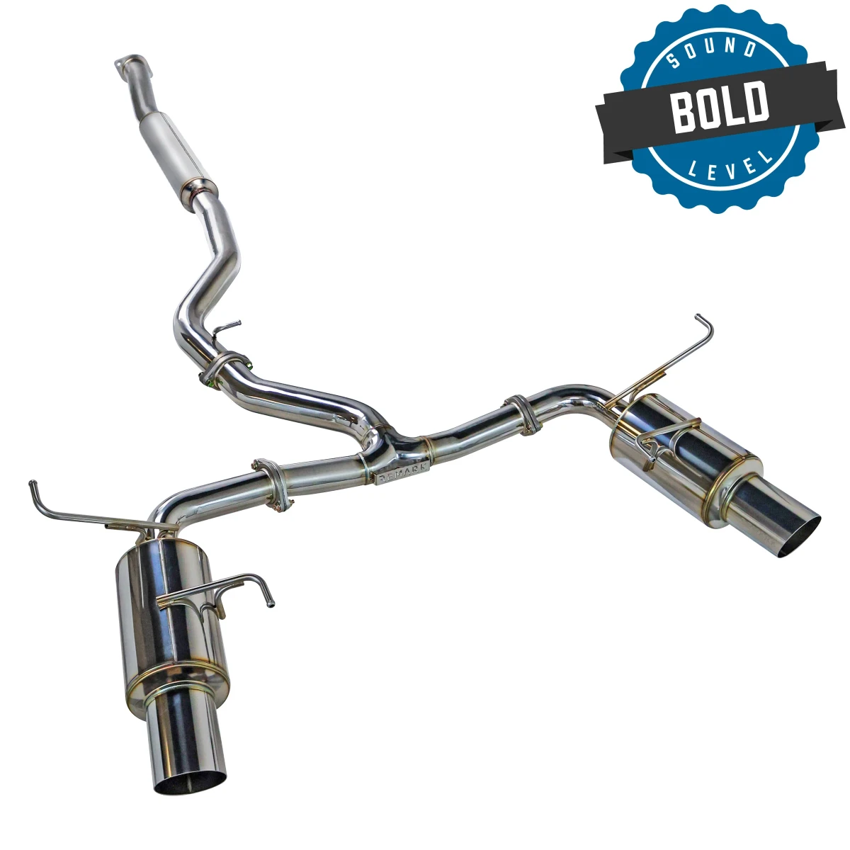 Subaru WRX Performance Exhaust - Remark - Cat-Back Dual Exit - R1-Spec Stainless Tips - Resonated - `15-`21 Subaru WRX Performance Exhaust - Remark - Cat-Back Dual Exit - R1-Spec Stainless Tips - Resonated - `15-`21