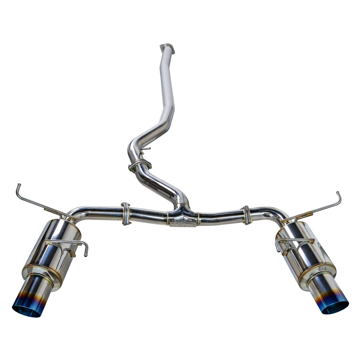 Subaru STI Performance Exhaust - Remark - Cat-Back Dual Exit -R1-Spec Burnt Stainless Tips - Non-Resonated - `15-`21