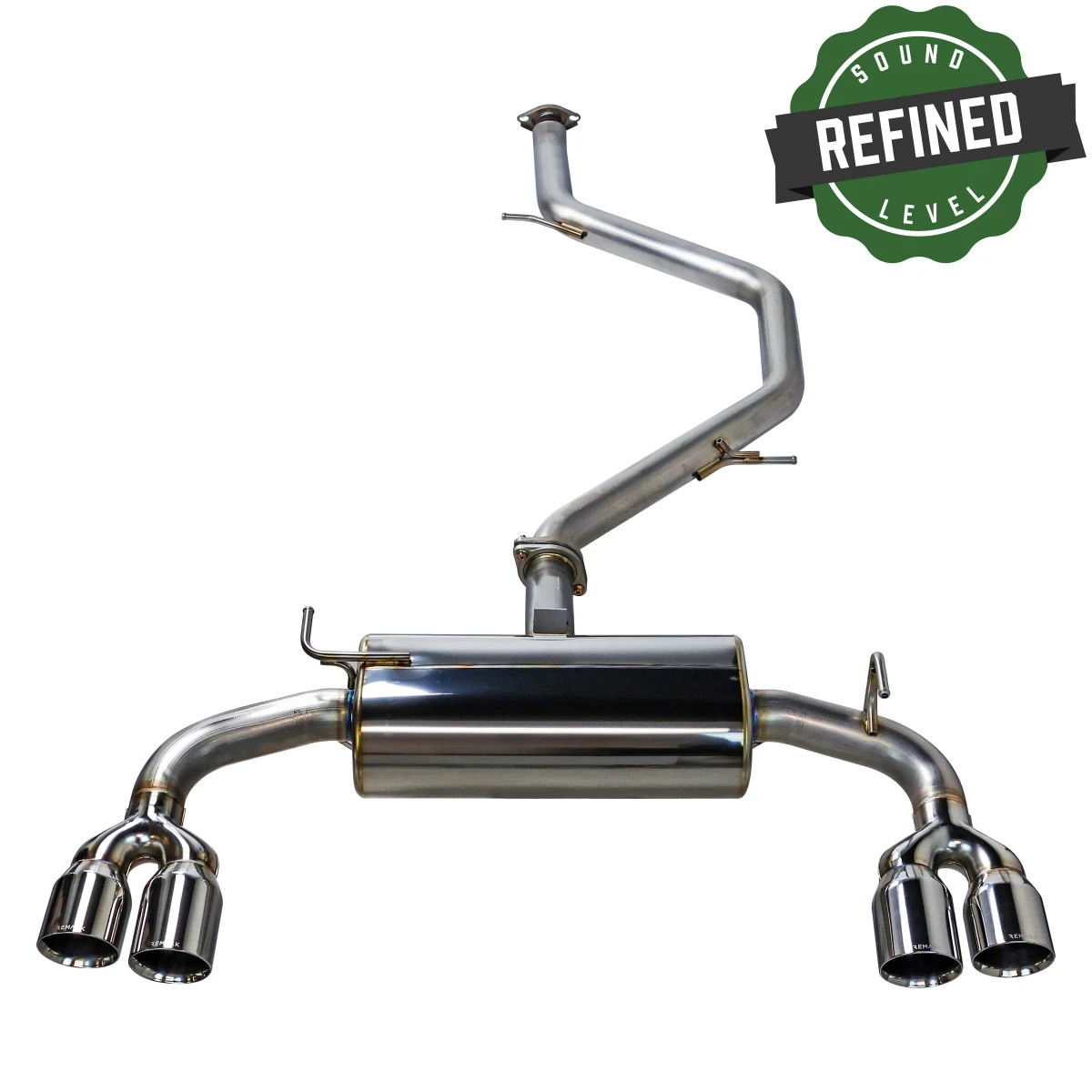 Toyota Corolla Hatchback Performance Exhaust - Remark - Cat Back Quiet-Spec Quad Tip - `23-`27 Toyota Corolla Hatchback Performance Exhaust - Remark - Cat Back Quiet-Spec Quad Tip - `23-`27