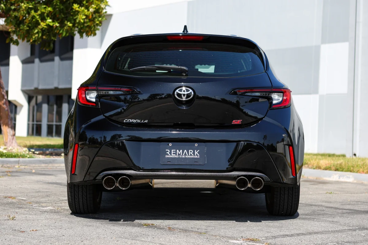 Toyota Corolla Hatchback Performance Exhaust - Remark - Quiet-Spec Quad Tip - Burnt Stainless Tips - `23+