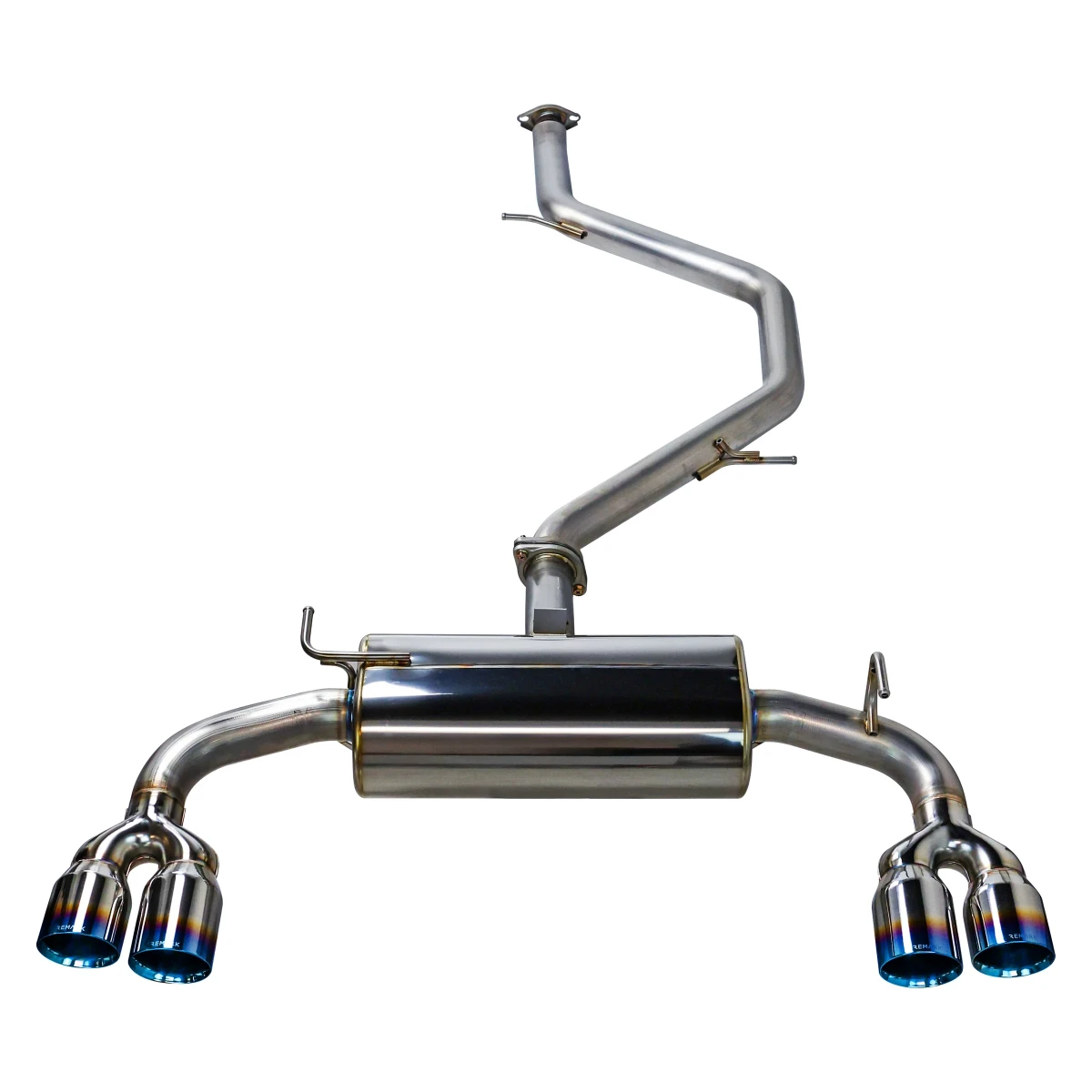 Toyota Corolla Hatchback Performance Exhaust - Remark - Quiet-Spec Quad Tip - Burnt Stainless Tips - `23+ Toyota Corolla Hatchback Performance Exhaust - Remark - Quiet-Spec Quad Tip - Burnt Stainless Tips - `23+