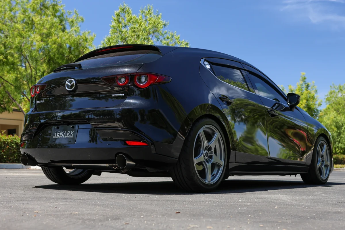 Mazda 3 Performance Exhaust - Remark - Axle Back, Dual Burnt SS Single Wall Tips, Muffler Version - `19-`27