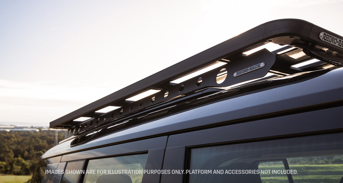 Land Rover Defender 110 Roof Rack - Rhino-Rack - Backbone Mounting System - Black - `20-`26