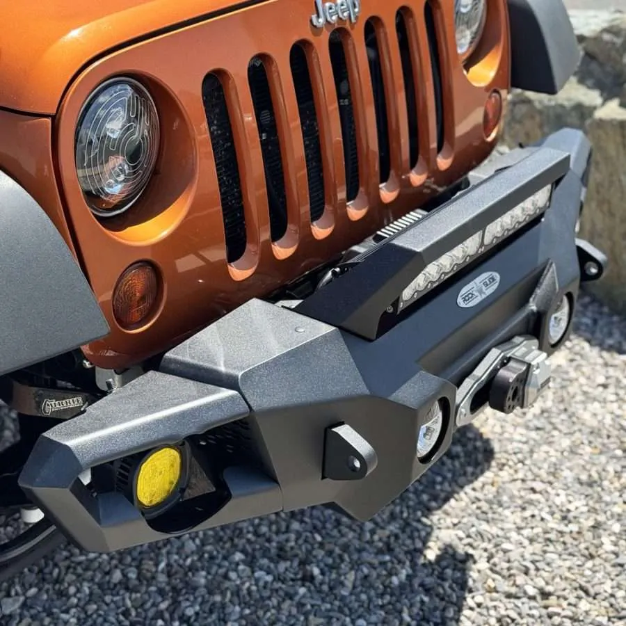 Jeep Wrangler JK Bumper - Front - Rock Slide Engineering - Big Sky Aluminum Mid with Winch Plate - `07-`18