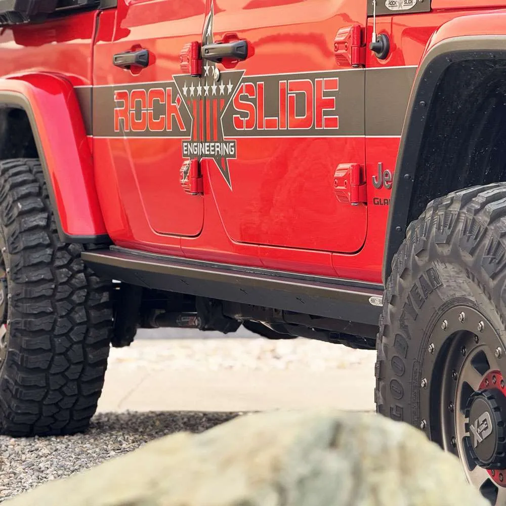 Jeep Gladiator Rock Sliders - Rock Slide Engineering - Low Profile Slider & 4in Steps Combo Kit - `20-`25