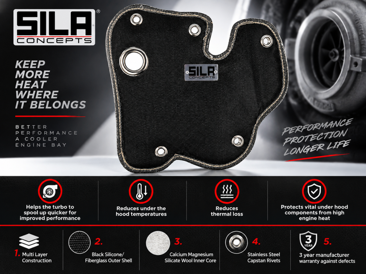 Jeep Renegade 1.4L Thermal Blanket by SILA Concepts - Black Silicone/ Fiberglass