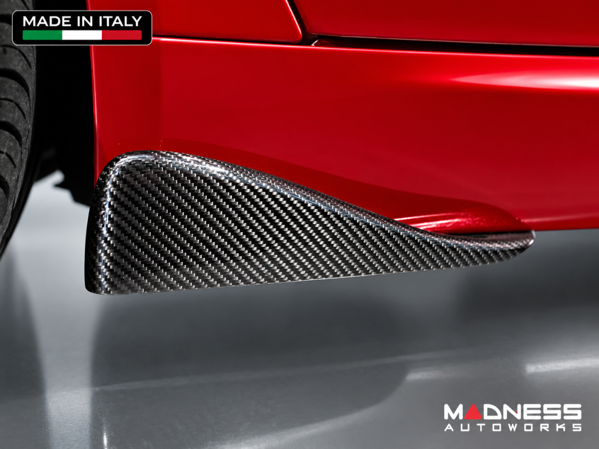 Alfa Romeo Giulia Side Skirt Flaps - Carbon Fiber - Stile Italia