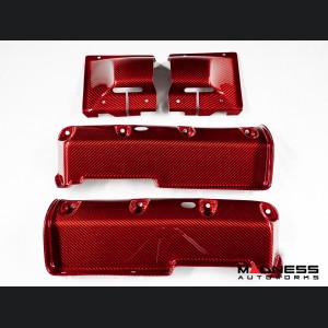 Alfa Romeo 4C Carbon Fiber Seat Belt Trim Set - Red