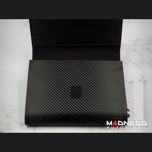 Document Holder - Alfa Romeo Logo - Carbon Fiber Finish