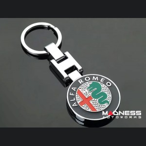 Keychain - Alfa Romeo - Silver w/ Alfa Romeo Logo