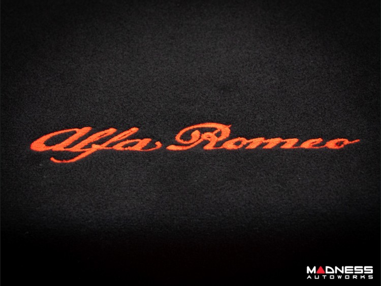 Seat Cushion - Black w/ Alfa Romeo Logo in Red