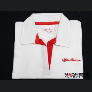 Alfa Romeo Polo Shirt - White w/ Red Alfa Romeo Logo 