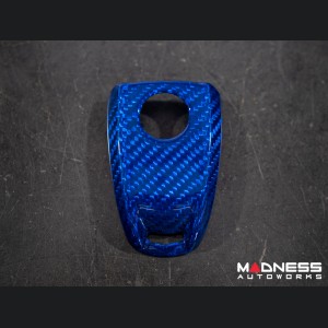 Alfa Romeo Stelvio Key Fob Cover  - Carbon Fiber - Blue Candy Main/ Black Accents