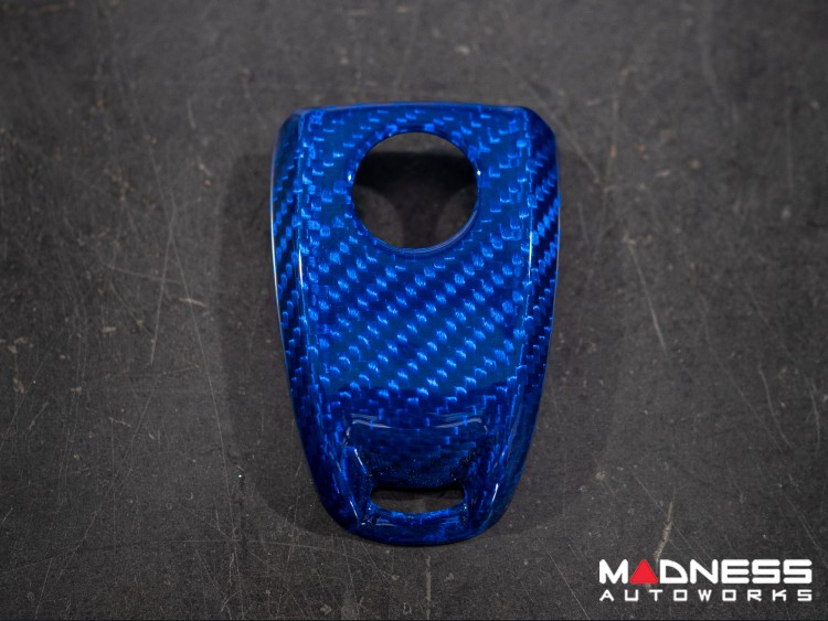 Alfa Romeo Tonale Key Fob Cover  - Carbon Fiber - Blue Candy Main/ Black Accents