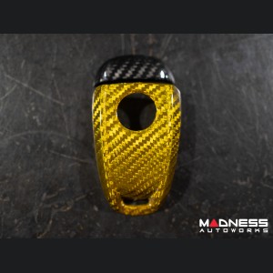 Alfa Romeo Giulia Key Fob Cover  - Carbon Fiber - Yellow Main/ Black Accents