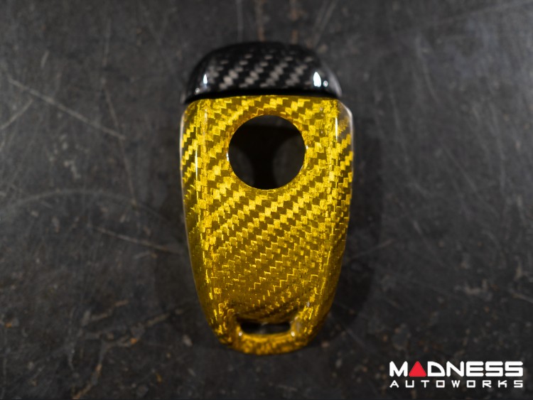 Alfa Romeo Tonale Key Fob Cover  - Carbon Fiber - Yellow Candy Main/ Black Accents