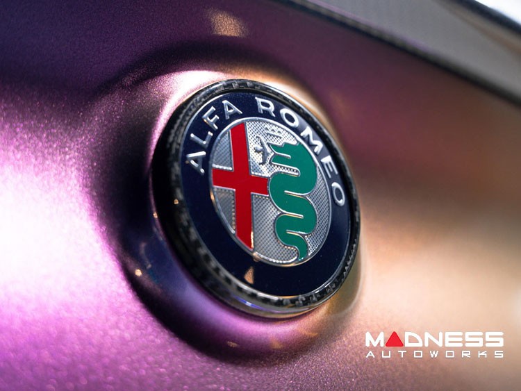 Alfa Romeo Giulia Carbon Fiber Rear Emblem Frame Trim