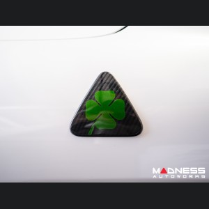  Alfa Romeo Giulia Quadrifoglio (QV) Fender Badge Cover Set - Carbon Fiber - Green Clover