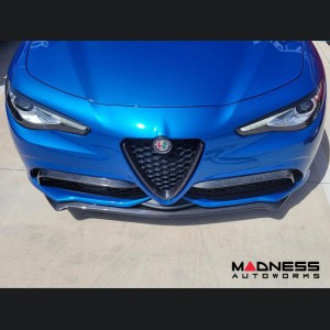 Alfa Romeo Giulia Front Canards - Carbon Fiber - V2 - Feroce Carbon - Sport/ Ti/ Veloce